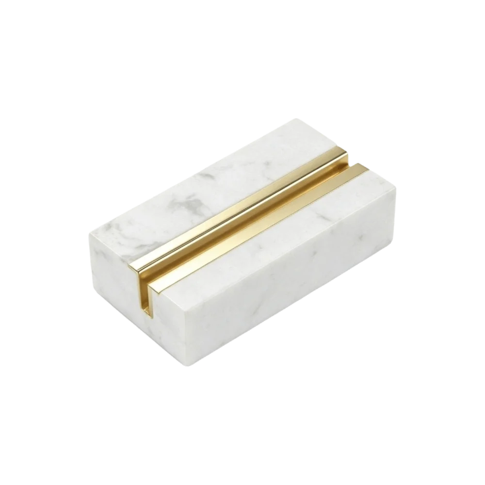 Marble Texture Desktop Business Card Holder Creative Design Elegant Postcard Calendar Stand Modern Stand Base Oasis Select Style-B