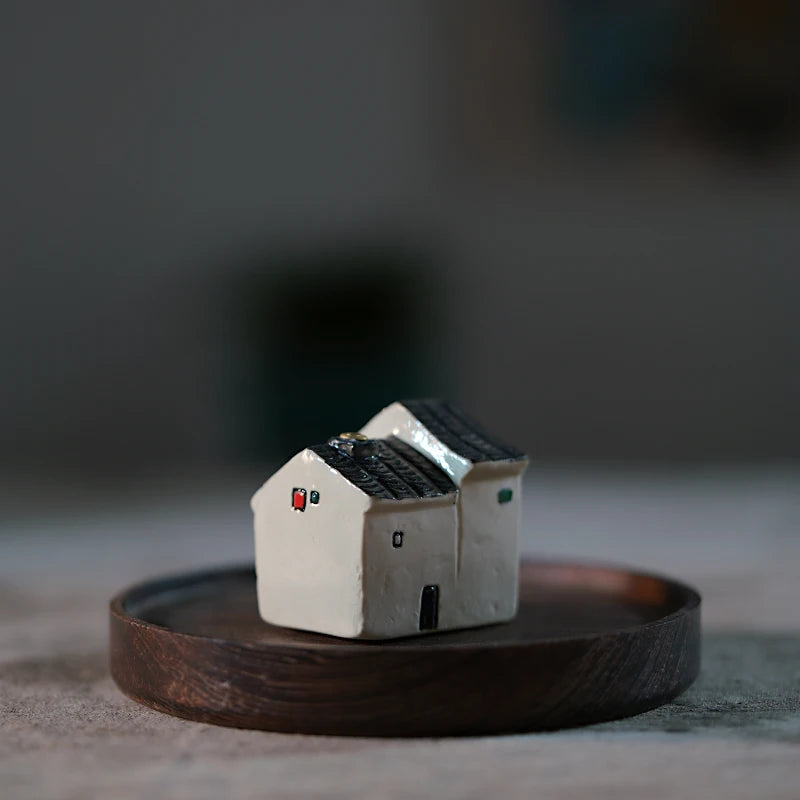 Creative Small Handmade Ceramic Incense Stick Incense Base Agarwood Incense Burner Household Tray Ornament Oasis Select D