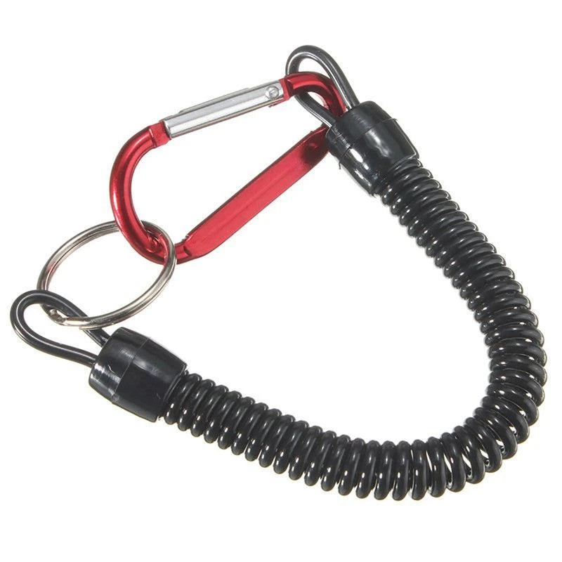 Fishing Lanyards 5pcs Tactical Retractable Spring Elastic Rope With Carabiner Camping Anti-lost Phone Keychain Fishing Rope Oasis Select