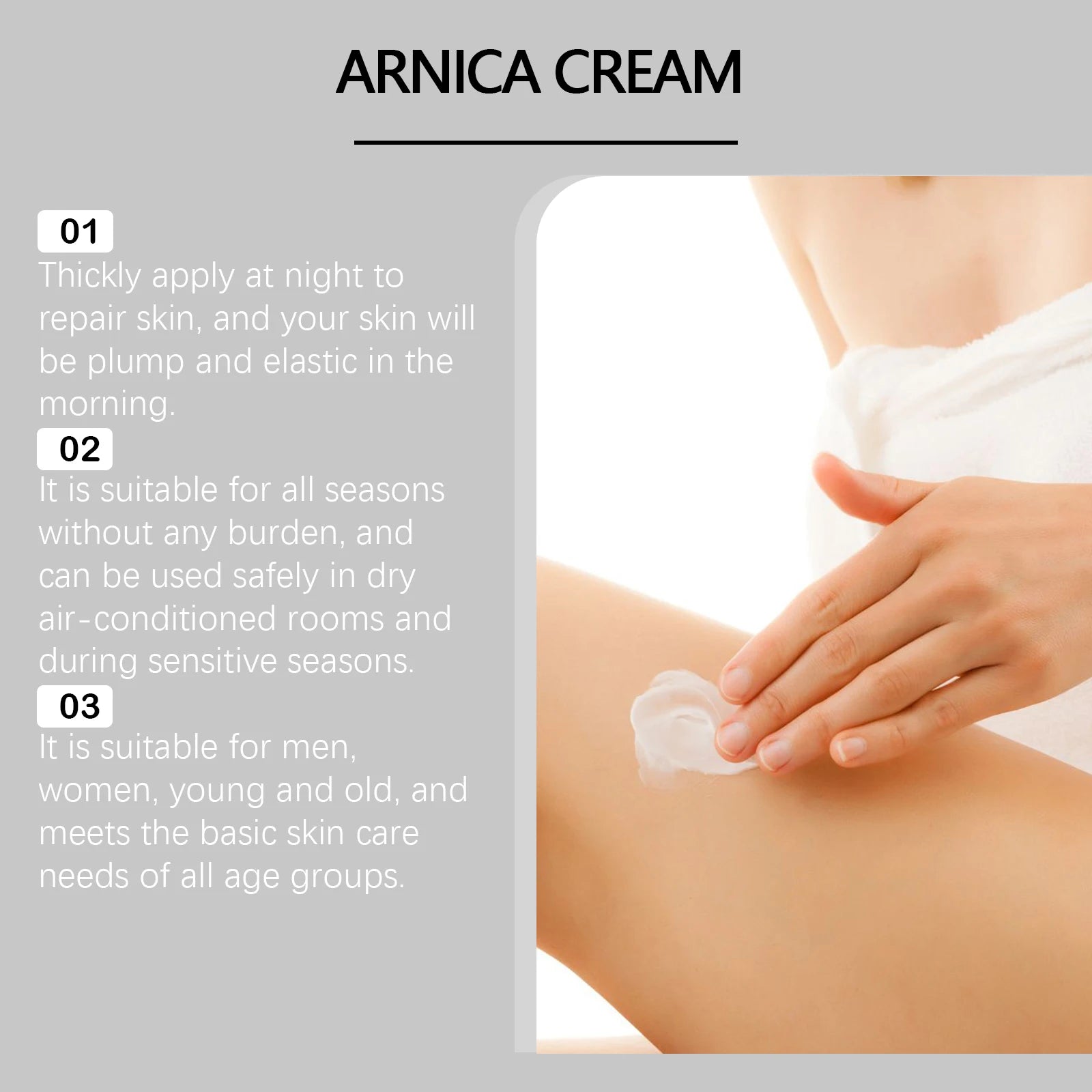 Arnica Face Cream Antioxidant Relieve Redness Oil Control Anti Acne Moisturizing Refreshing Brighten Soothing Facial Cream 100g Oasis Select