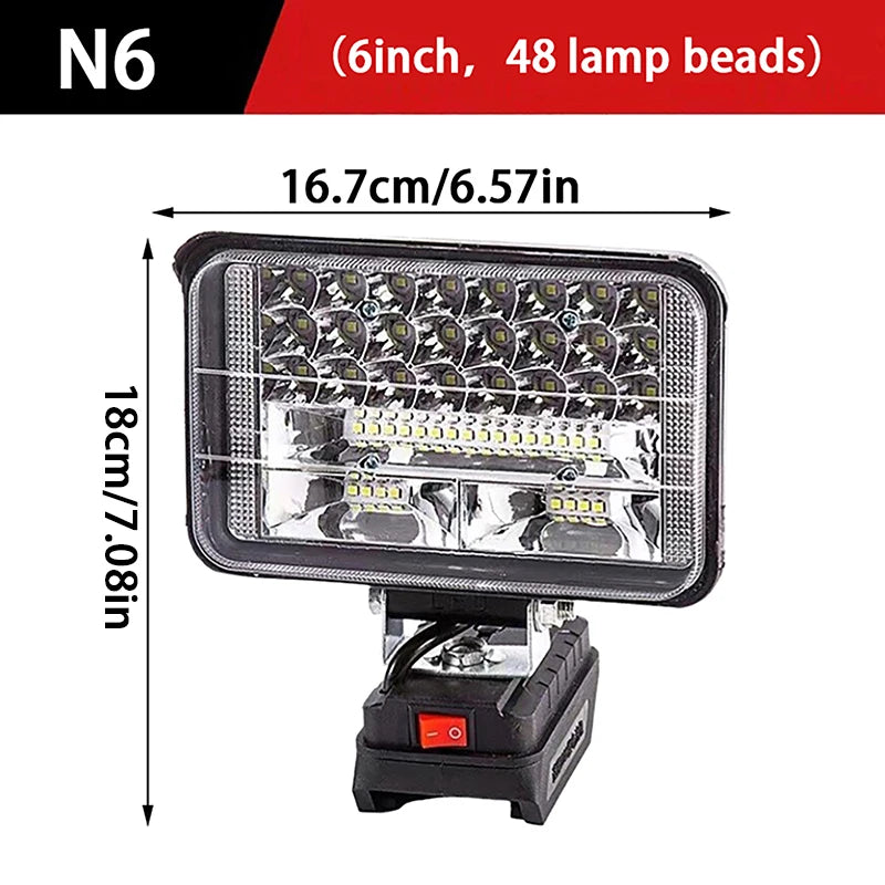 For Mak 18V Li-ion Battery LED Work Light 3/4 Inch Flashlight Portable Emergency Flood Lamp Camping Lamp Oasis Select 6inch