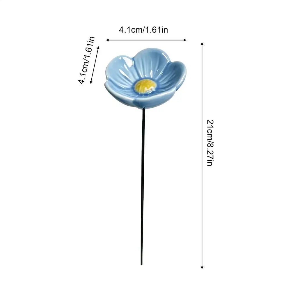Bee Water Feeder Resin Flower Drinking Fountain Holder Bee Watering Station Bird Waterer Feeding Bowl Stakes Bird Supplies Oasis Select Blue 1PC