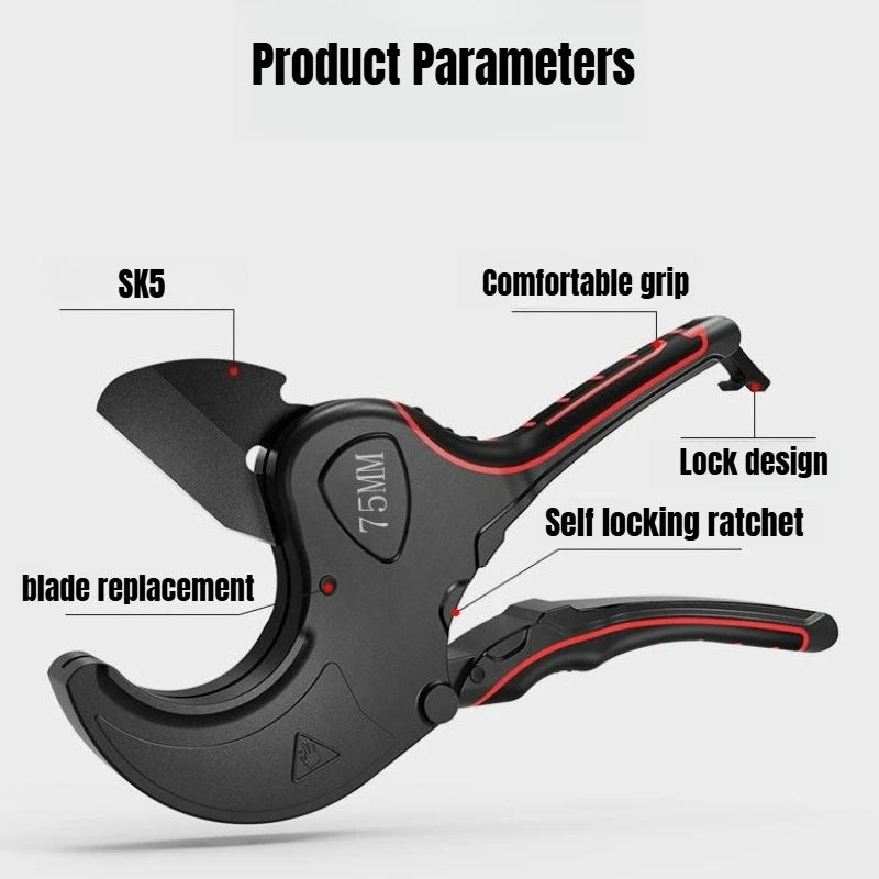 JUSTINLAU 1PC Self-locking Ratchet Professional PVC PPR Hot Melt Pipe Shear Detachable Water Pipe Pliers Hydraulic Tool Oasis Select
