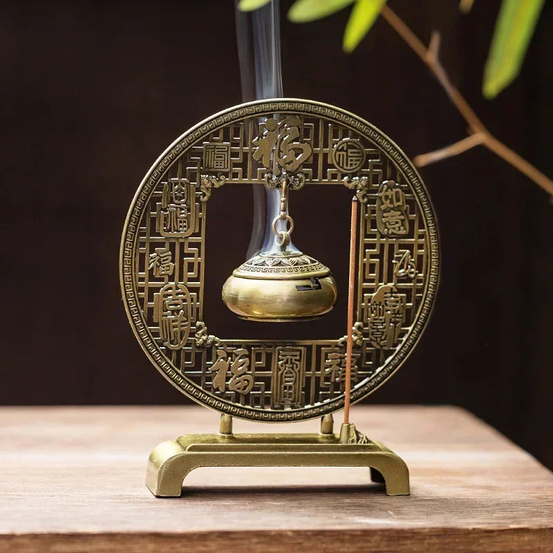 Five Blessings Chinese Incense Hanging Burner Sandalwood Small Lucky Cloud Non-stick Incense Burner Tea Incense Taoist Ornaments Oasis Select
