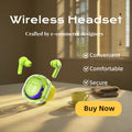 Bluetooth Earphone Wireless Headset with Volume Control Hifi Sound Sport Headphones LED Power Digital Display Oasis Select Green