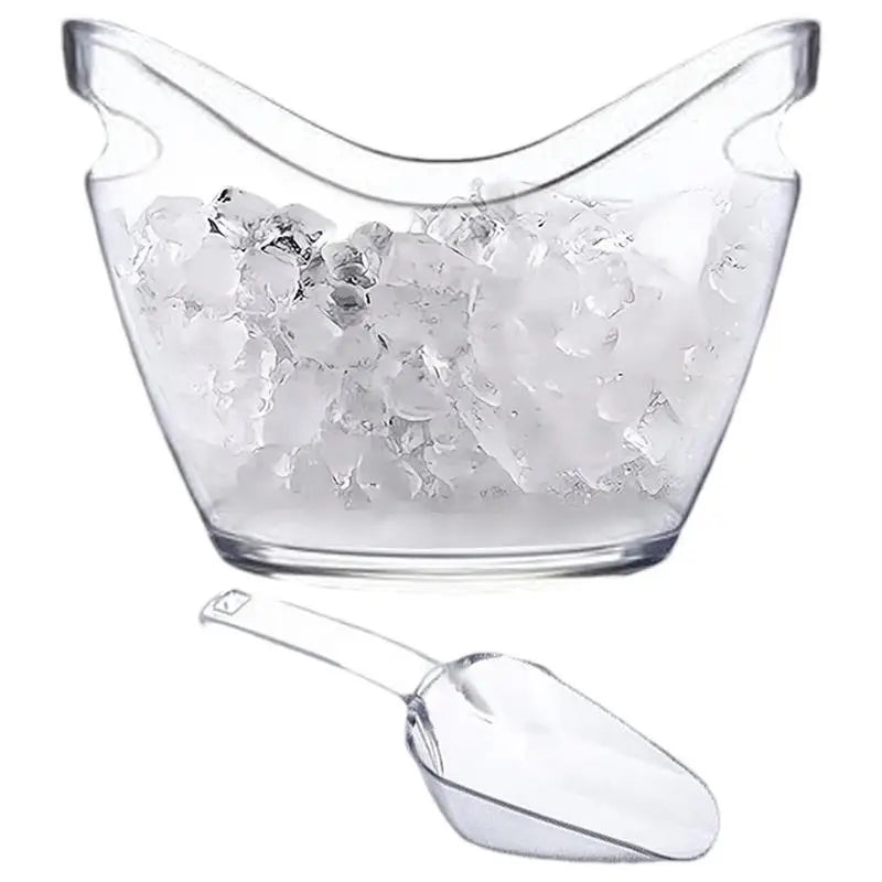 Clear Ice Bucket Beverage Tub with 2 Scoops Handle Cooling Large Ice Bucket for Wine Champagne Bar Supplies for Family reunion Oasis Select