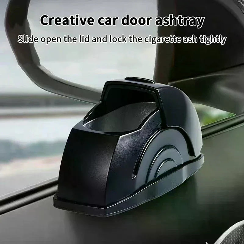 Car Ashtray Door Mounted Smokeless Ash Tray With Lid Portable Auto Truck Trash Bin Garbage Can Stainless Steel Liner Accessory Oasis Select