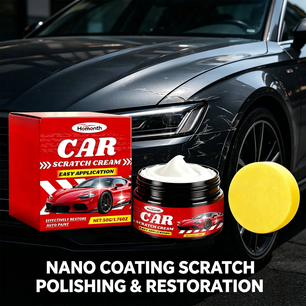 Car Scratch Remover Cream with Sponge Auto Paint Scratch Remover Polishing Paste for Car Scuffs Swirls Fine Lines Cleaning Care Oasis Select