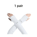 1 Pair of Summer Ultra-thin Breathable Sunscreen Ice Sleeves, Outdoor Cycling, Fishing, Driving, Sweat Absorbing Arm Sleeves Oasis Select black