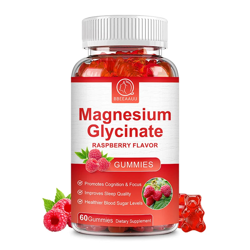 BBEEAAUU Glycinate Magnesium Gummies Support Sleep Health Calm Relieves Stress Support Memory Concentration and Muscle Spasms Oasis Select 60pcs 1bottle United States