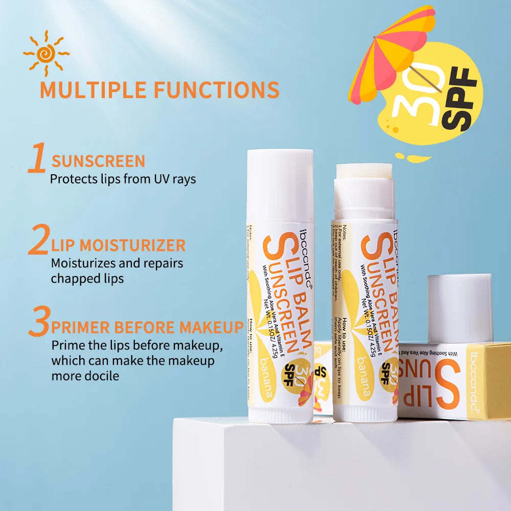 SPF 30 Sunscreen Lip Balm – Watermelon Coconut Banana SPF Lip Balm Oasis Select