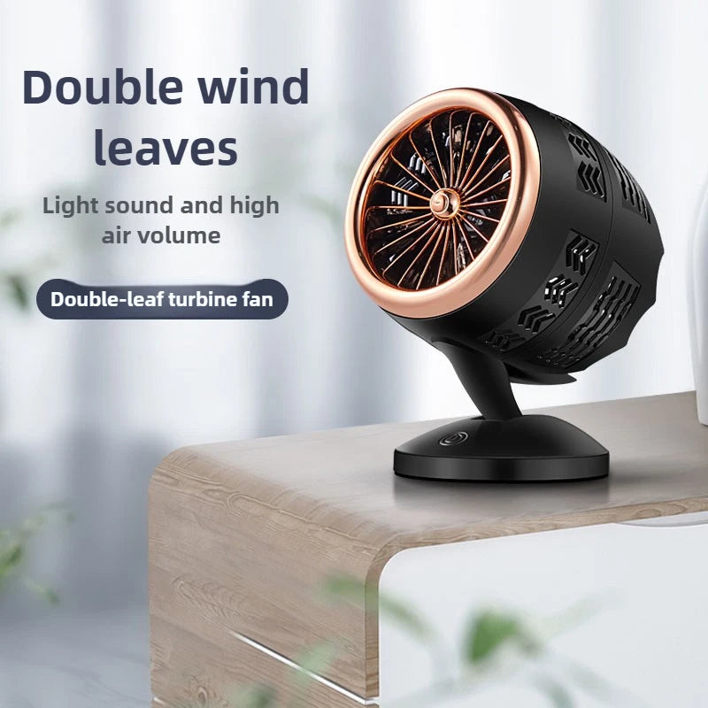 URGGU Portable Double-Blade Turbo USB Fan – 2-Speed Rotatable