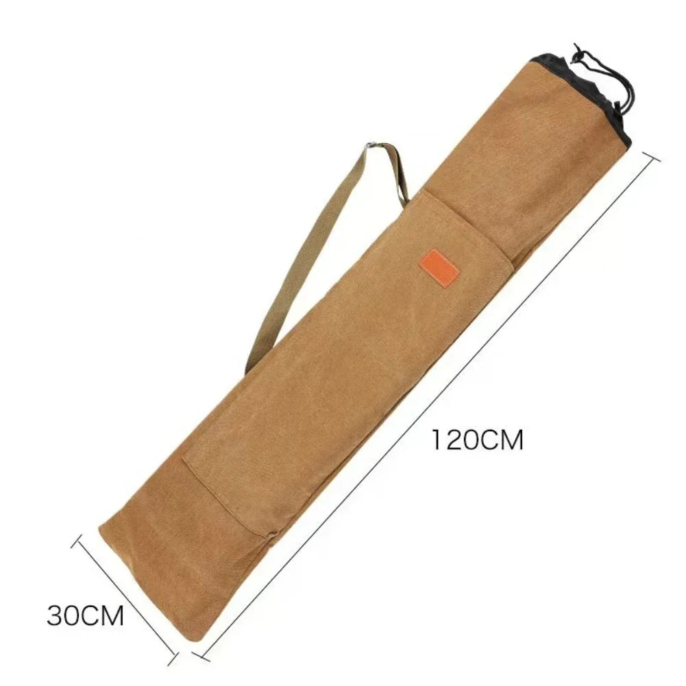 Fishing Rod Carrying Bag 120/130/140cm Canvas Portable Large Capacity Waterproof Storage Bag Fishing Equipment Accessories Oasis Select Brown 1.2M
