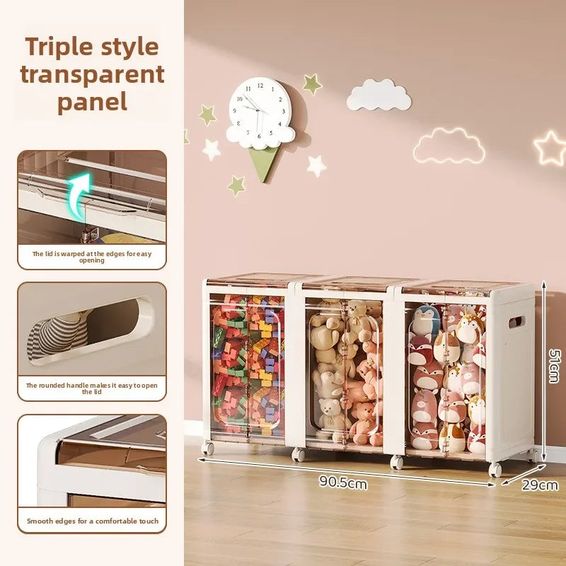 Toy storage box Large capacity children's toy storage cabinet Integrated folding household multi-functional large capacity Oasis Select