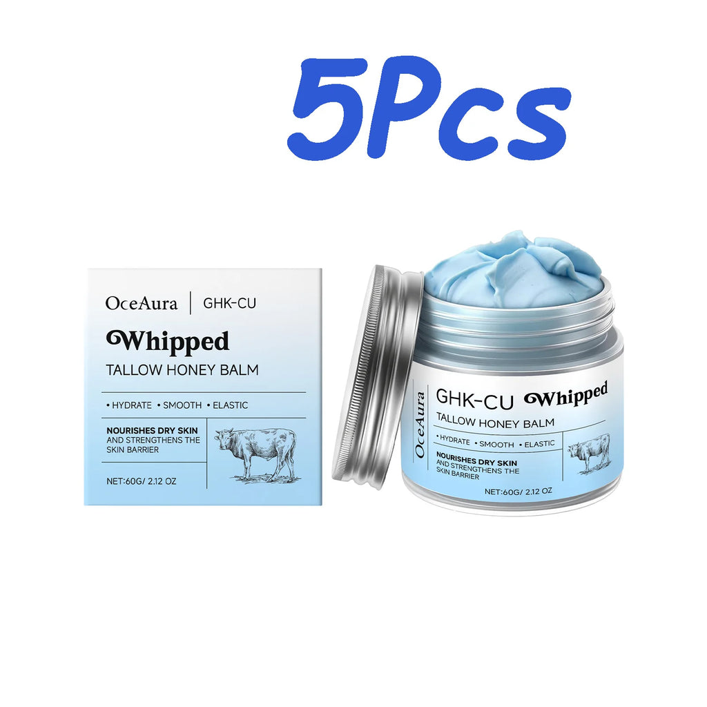 Whipped Tallow Honey Balm Deep Moisturizing for Dry Cracked Skin Non-Greasy Body Butter Brightening Tightening Face Cream Care Oasis Select 5 x 60g boxed