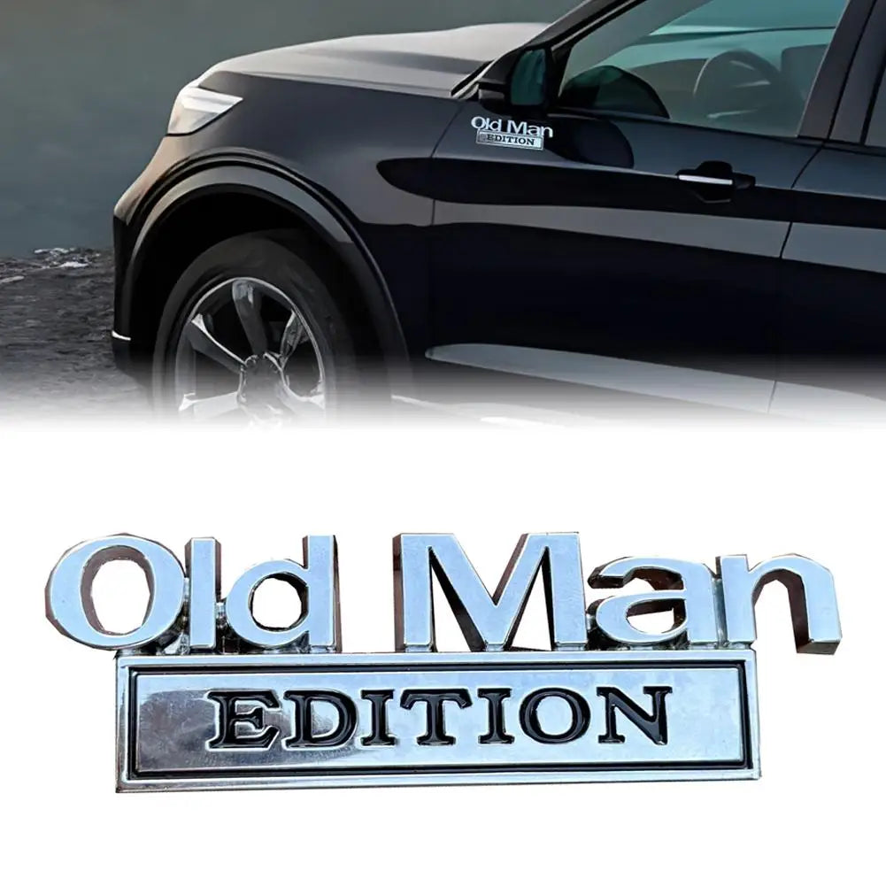 Old Man Edition 3D Chrome Metal Car Emblem Badge Sticker