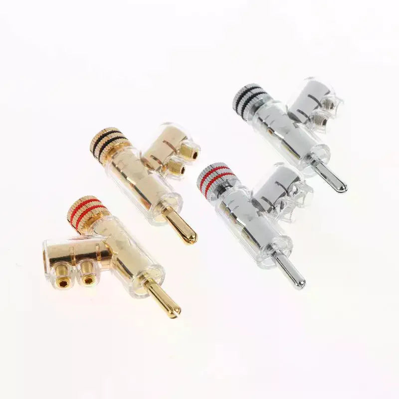 2/4Pcs HIFI Gold/Rhodium Plated Lockable Speaker Cable Banana Plug Connector Self-locking Audio Accessories Oasis Select