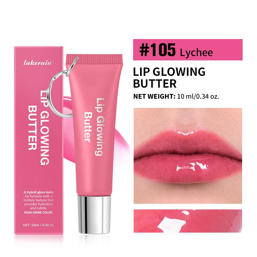 Lip Gloss With Keychain Long Lasting Moisturizing Nourish Hydrating Lip Care Cosmetics Plumping Lip Glowing Butter Woman Makeup Oasis Select 105 Lychee