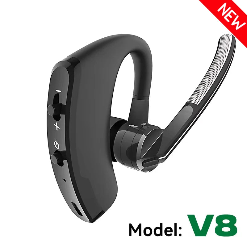 NEW V8 Bluetooth Earphone Wireless Stereo HD Headphones V9 Bluetooth Hands In Car Kit With Mic For iPhone Samsung Huawei Phone Oasis Select V8 (New)