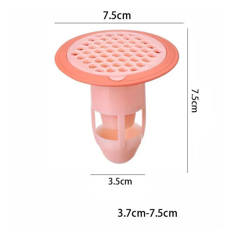 Bath Shower Floor Drain Strainer Cover Plug Trap Silicone Anti-odor Sink Bathroom Water Filter Insect Prevention Deodorant Oasis Select Pink