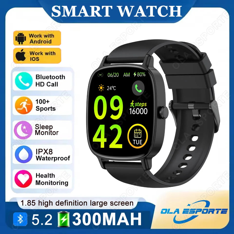 Ola Esporte 1.85" Smart Watch – Bluetooth Call & Fitness Tracker