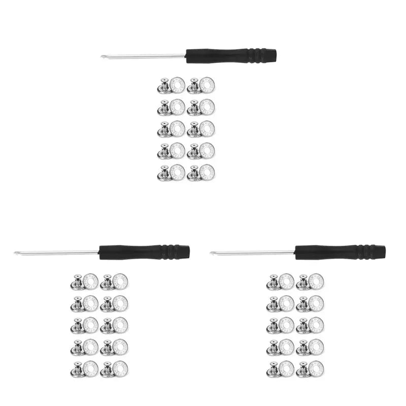 10/20/30Pcs Jeans Buttons Replacement No-Sew Removable Metal Buttons Snap Denim Button Repair For Jeans Clothing Supplies Oasis Select 30pcs D