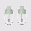 2pcs 250ML Oil Bottle Moisture-proof with Lid Spoon Pepper Jar Salt Shaker Combination Glass Kitchen Dining Seasoning Bottle Oasis Select Green-Seasoning-bott