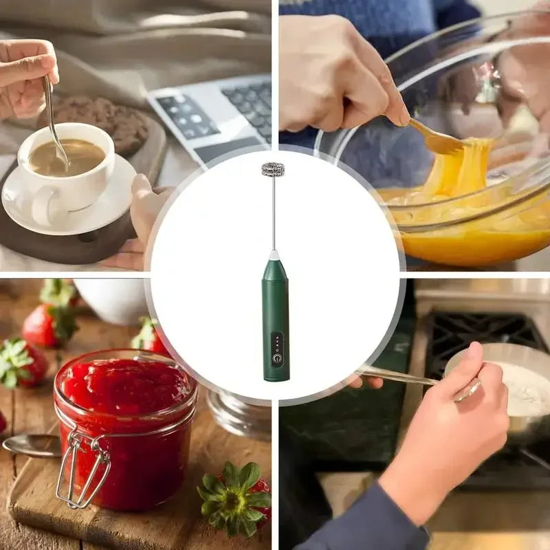 MINI Handheld Electric Milk Frother USB Rechargeable, Automatic Foam Maker for Lattes, Hot Chocolate Blender Egg Beater Tools Oasis Select
