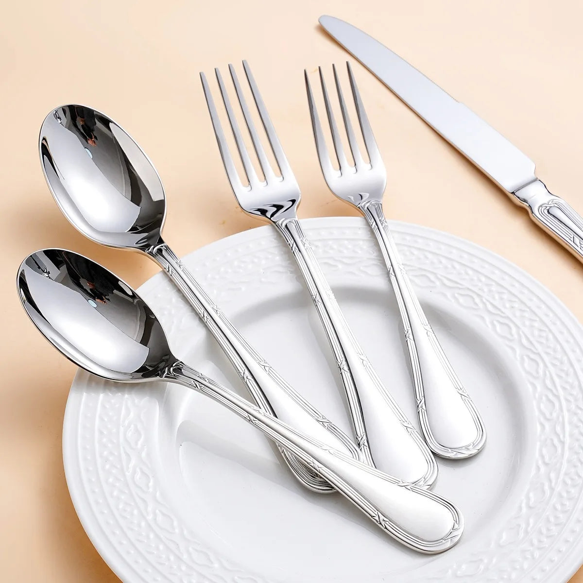 Luxury 18-10 Stainless Steel Flatware Set – Mirror Cutlery Stainless Steel Flatware Oasis Select
