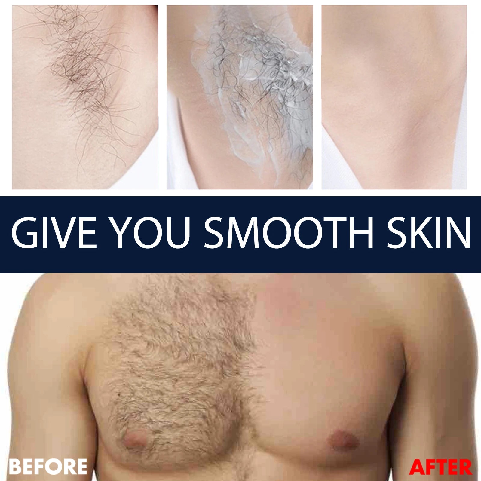 Men's Hair Removal Cream, Gentle & Non-Irritating, For Chest, Armpit & Leg Hair, Smooth Full-Body Hair Removal Cream for Men Oasis Select
