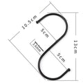 10PCS Stainless Steel S-shaped Hooks Heavy Duty Metal Hanging Multi-functional Coat Hook For Kitchen Bathroom Home Fastener Oasis Select black 13cm 10pc
