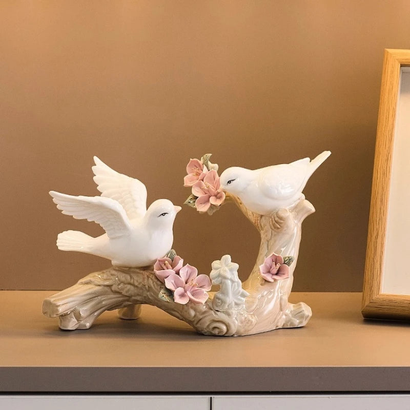 Modern Ceramic Bird Ornament Home Living Room Wine Cabinet Soft Decoration European Room Desktop Ornament Oasis Select