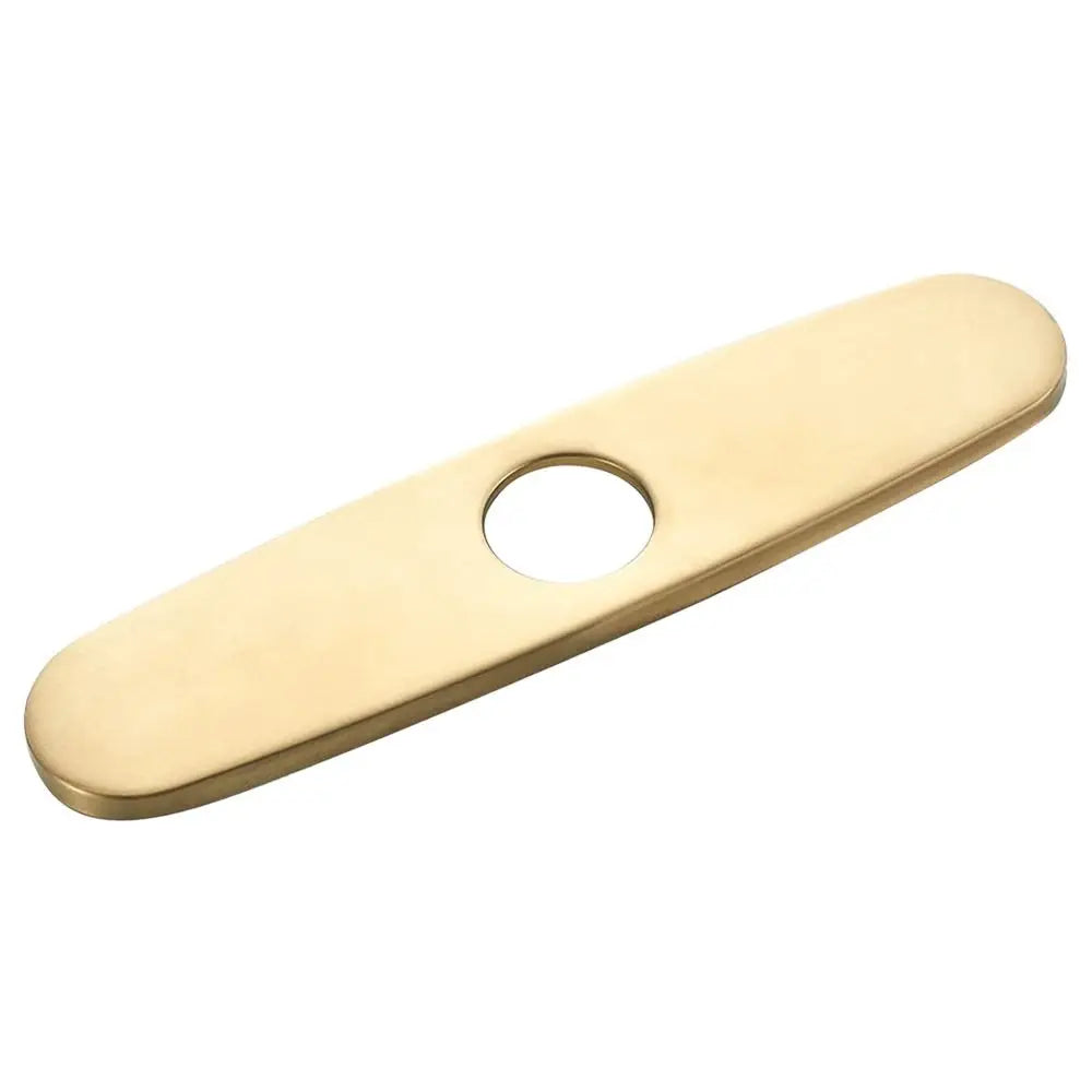 1PC Faucet Plate Hole Tap Cover Deck Plate Stainless Steel Bathroom Kitchen Sink For Most Single Hole Faucet Decorative Panel Oasis Select 10inchBrushed gold
