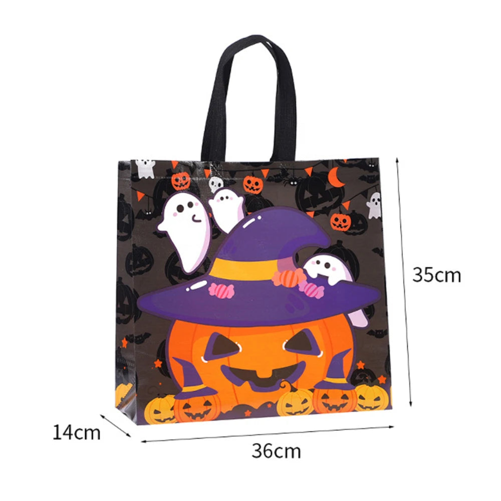 Halloween Trick or Treat Bag | Large Non-Woven Pumpkin Tote