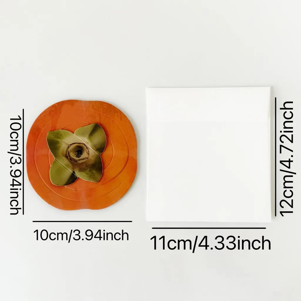3D Fruit Shaped Greeting Card | Ink-Wash Folding Card & Envelope