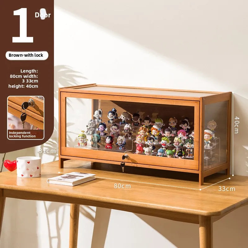 Figure display cabinet with lock acrylic display stand transparent dustproof model building block ornament shelf display box Oasis Select One floor is 80 long