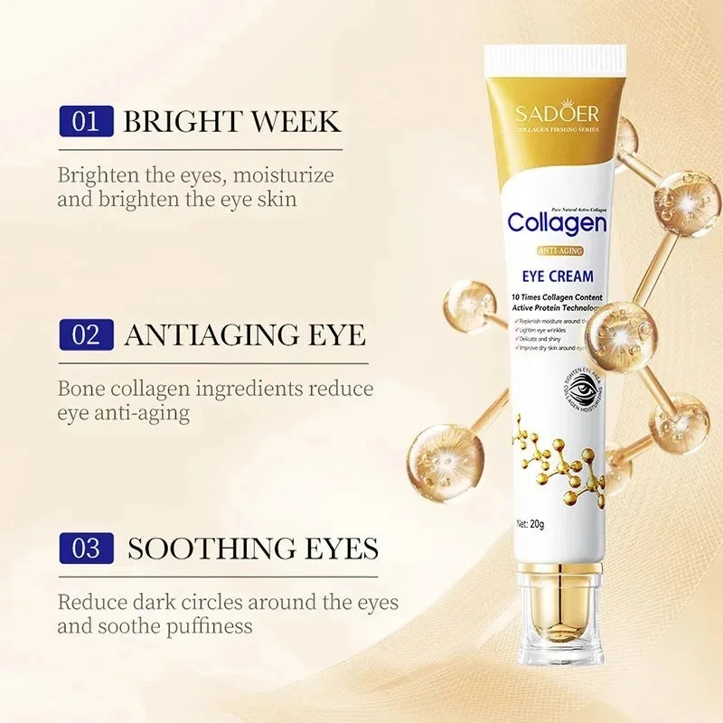 SADOER Collagen Eye Cream Anti Dark Circles Eye Bags Remover Firming Moisturizing skincare Eyes Cream Skin Care for Eyes Oasis Select