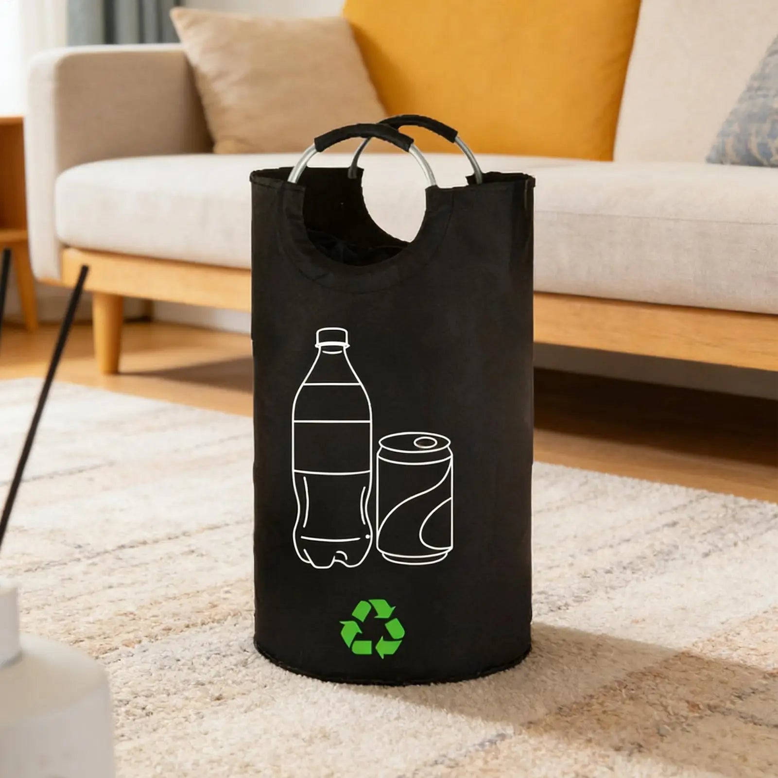 Recycle Bags 82L Storage Bin Deposit Bottle Storage Folding Recycling Bag with Double Handles for Bedroom Dorm College Home Oasis Select