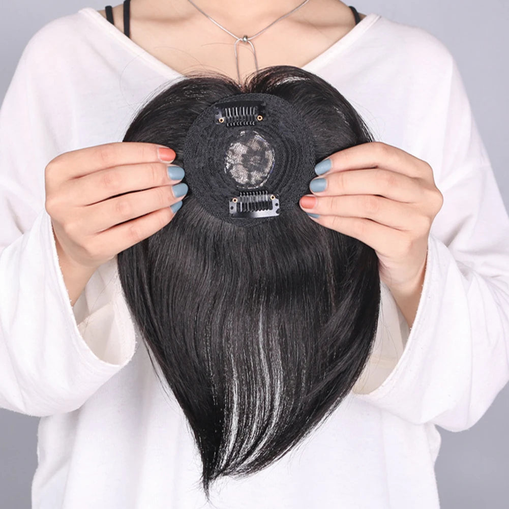 Clip-On Hair Topper – Seamless Short Straight Coverage Wig