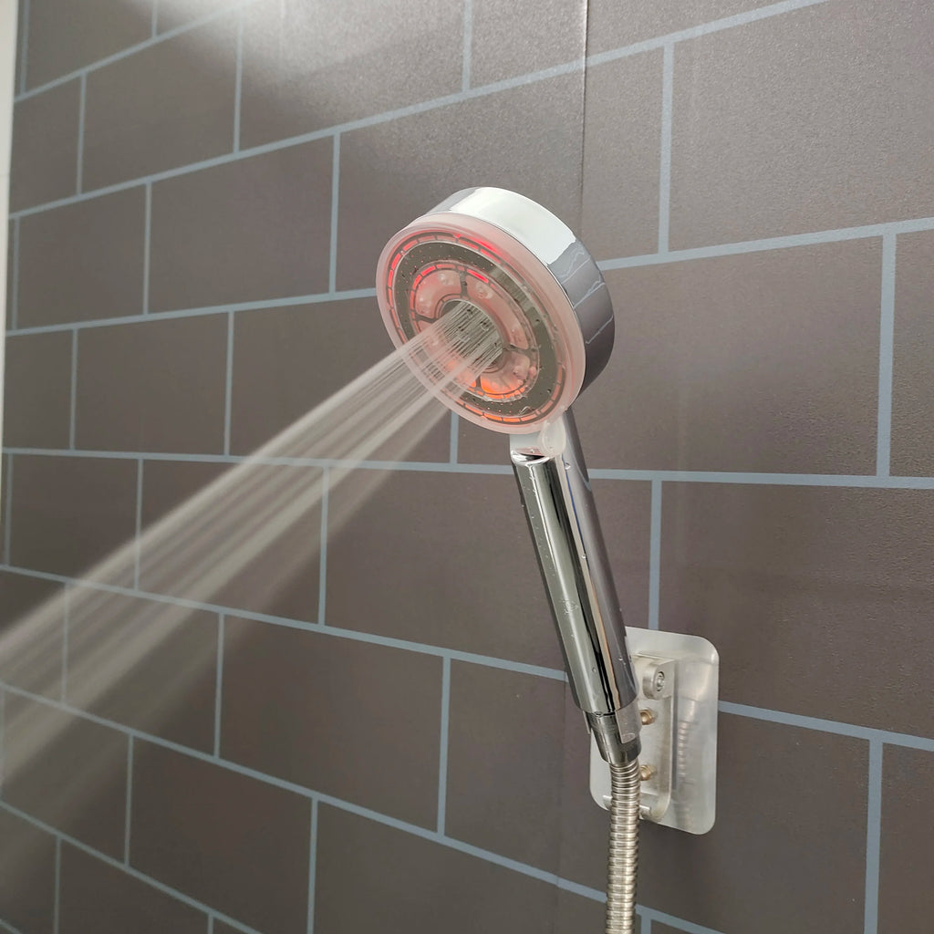 New LED 5 Modes Shower Head Rainfall SPA Temperature Control Shower Pressurized Water Saving 3/7 Colors Handheld Bathroom Shower Oasis Select