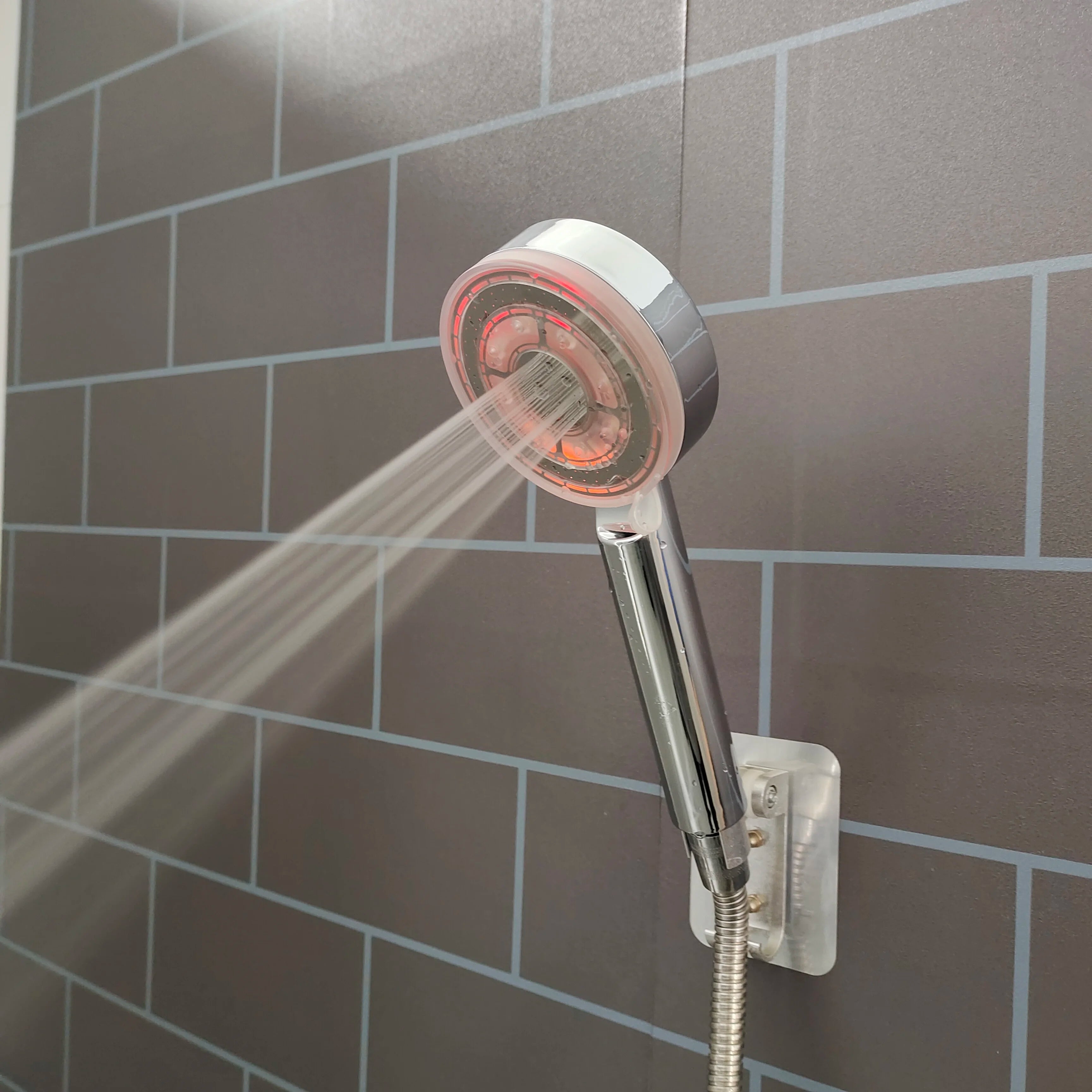 New LED 5 Modes Shower Head Rainfall SPA Temperature Control Shower Pressurized Water Saving 3/7 Colors Handheld Bathroom Shower Oasis Select