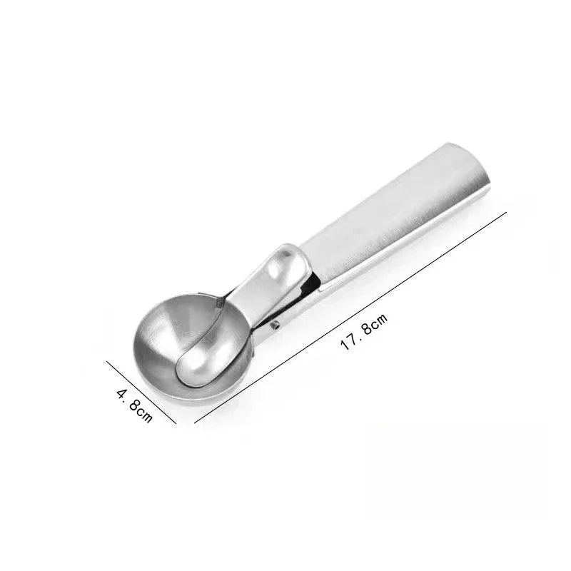 Multifunctional Ice Cream Scoops Stainless Steel Dual-Purpose Scoop Fruit Watermelon Spoon Ball Scoop Household Ice Cream Tools Oasis Select S