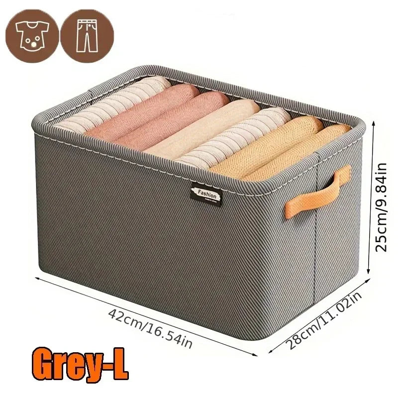 Thicken Clothes Organizer Pants Sweater Storage Cabinets Drawers Organizer Jeans Storage Box Wardrobe Clothes Storage Organizers Oasis Select Grey L 1PC