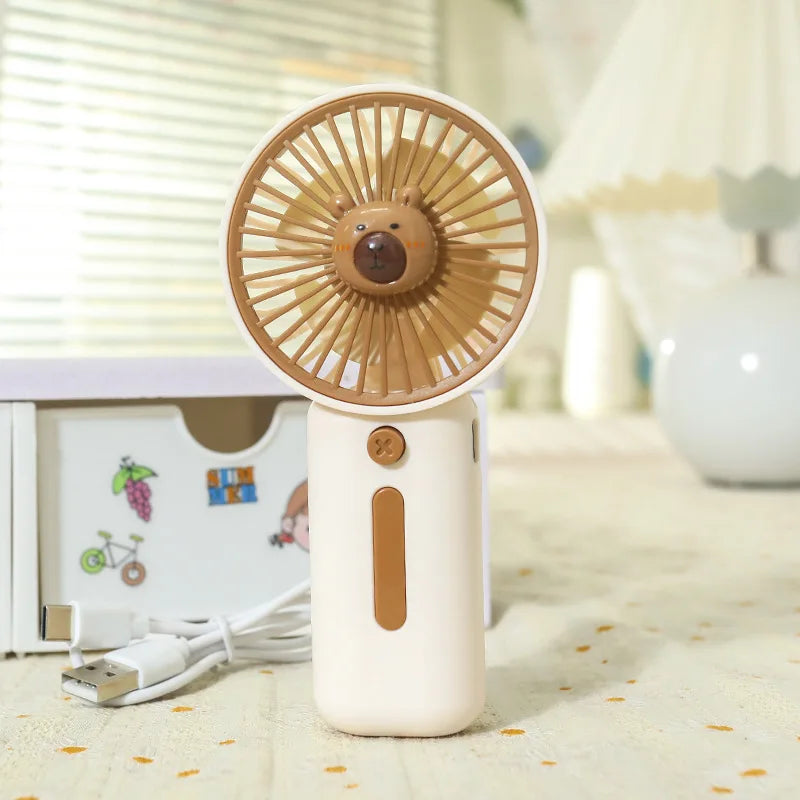 Fan USB Rechargeable Foldable Stand Mini Cooler Portable Wind Device For Outdoor Travel Desk Daily Summer Cooling Accessory Gift Oasis Select WHITE