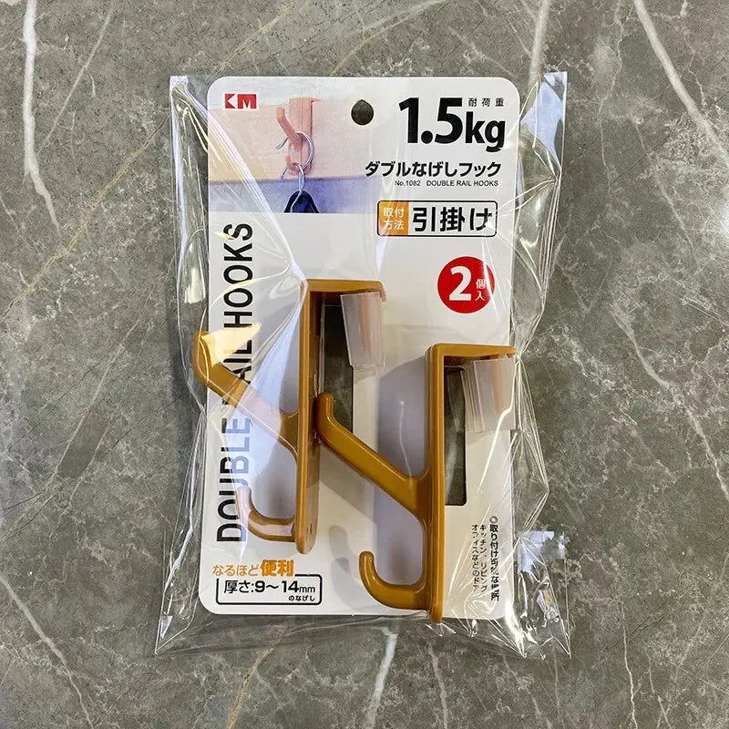 2pcs Bedroom Door Hanger Clothes Hanging Rack Over The Door Plastic Home Storage Organization Hooks Purse Holder for Bags Rails Oasis Select 2PCs