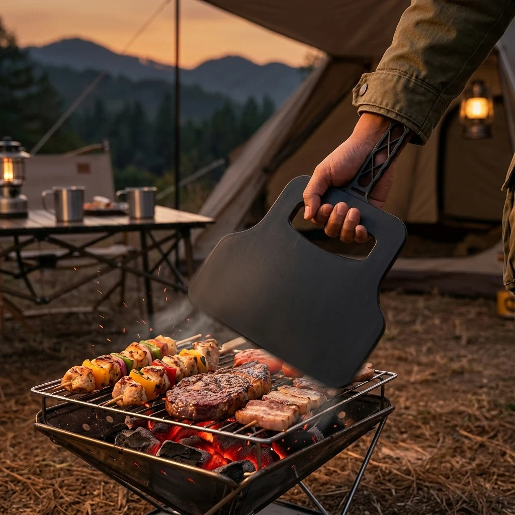 Outdoor Barbecue Fan for Convenient Cooking, a Plastic Fan That Aids in Grilling, Manual Fan for Outdoor Barbecues Oasis Select