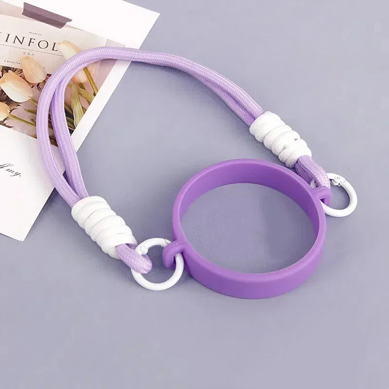 Water Bottle Handle Strap Silicone Water Bottle Sling Carrier Holder Strap Universal Fits Most 8-40oz Bottles Cup Accessories Oasis Select purple