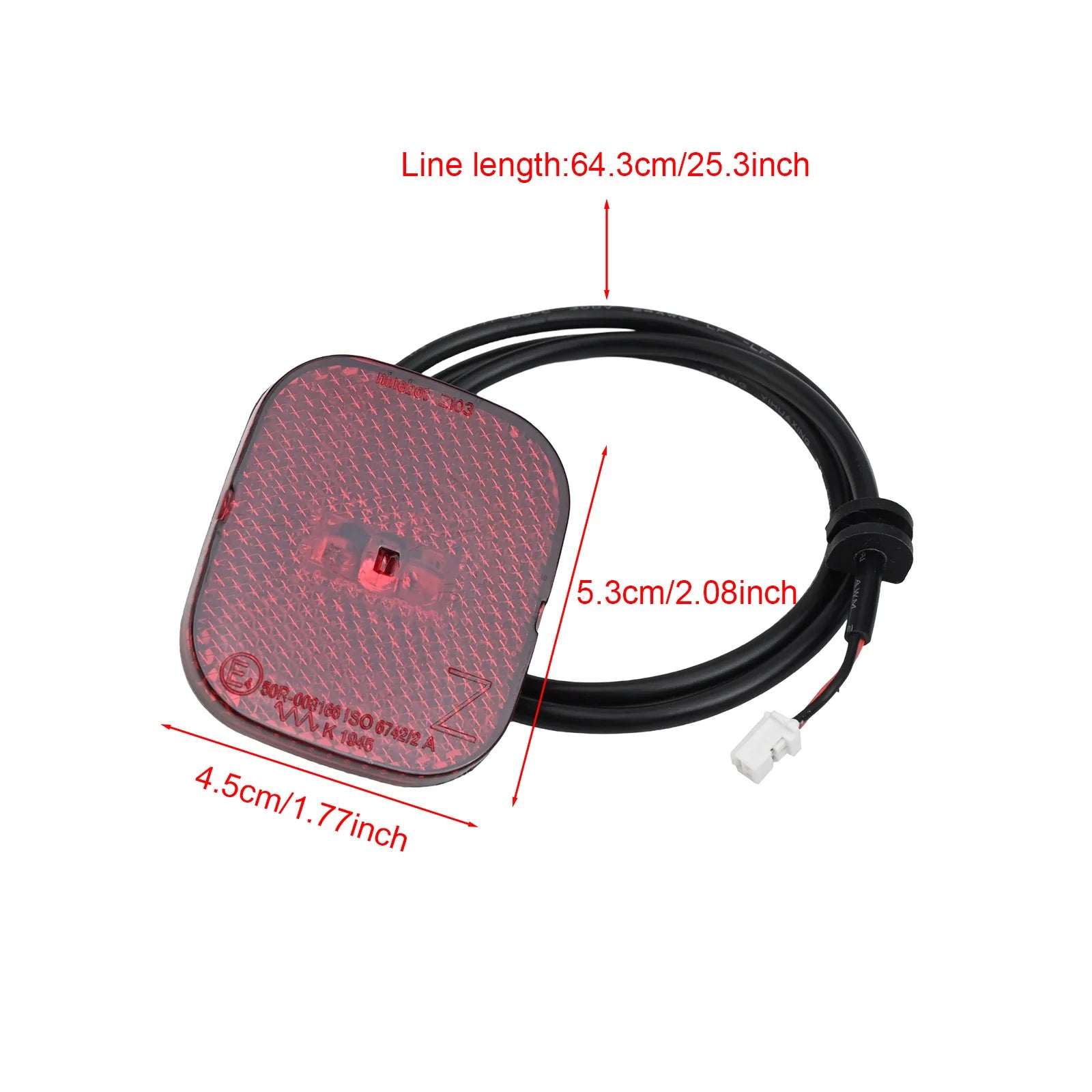 High Visibility Light Brake Light Night Riding 4.5*5.3cm ABS Material Taillight Lamp Mechanism 64.3cm Wire Length Oasis Select