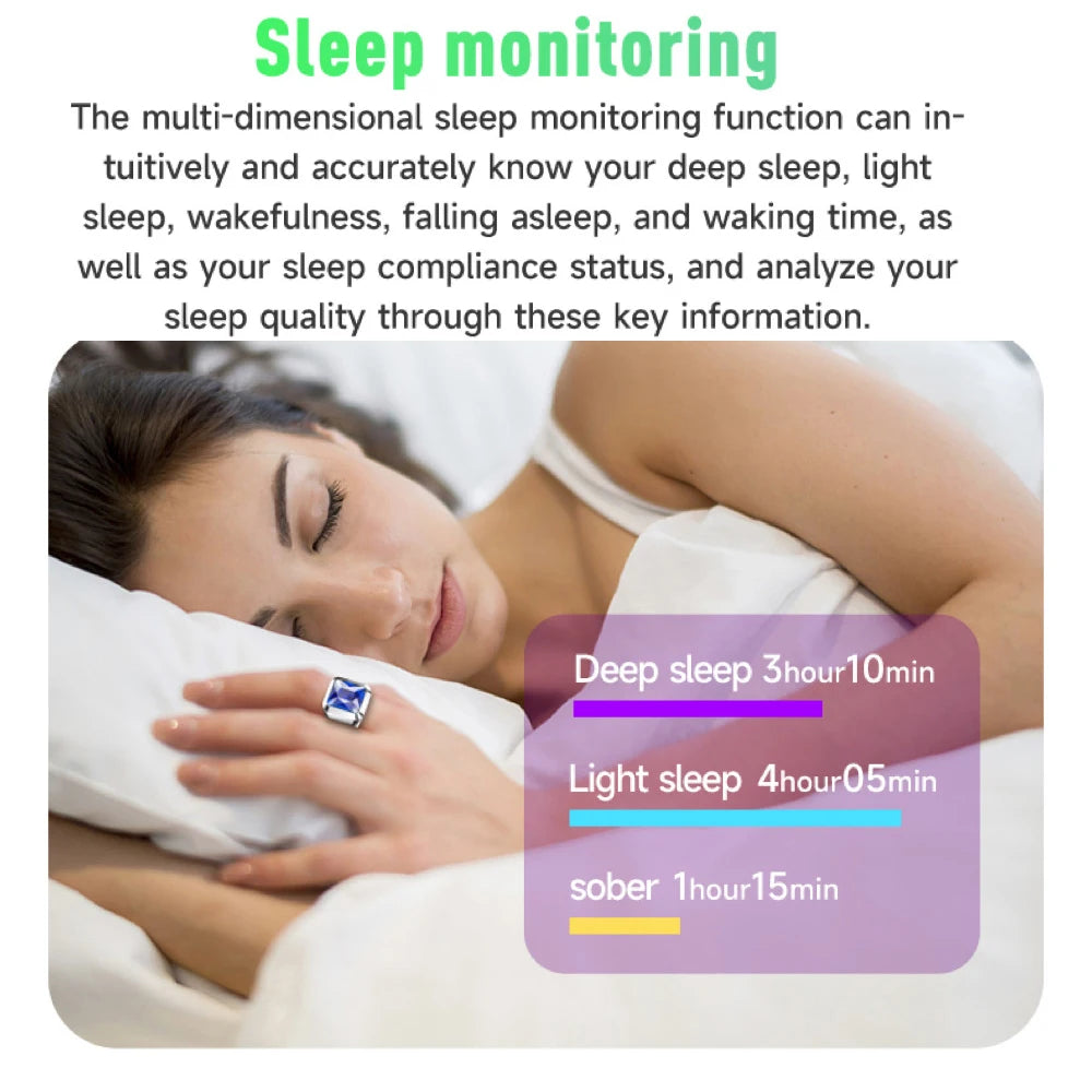Fashion Smart Rings Heart Rate Health Monitor Waterproof Sleep Monitoring Rings LED light reminder Sports Fitness Gifts Oasis Select