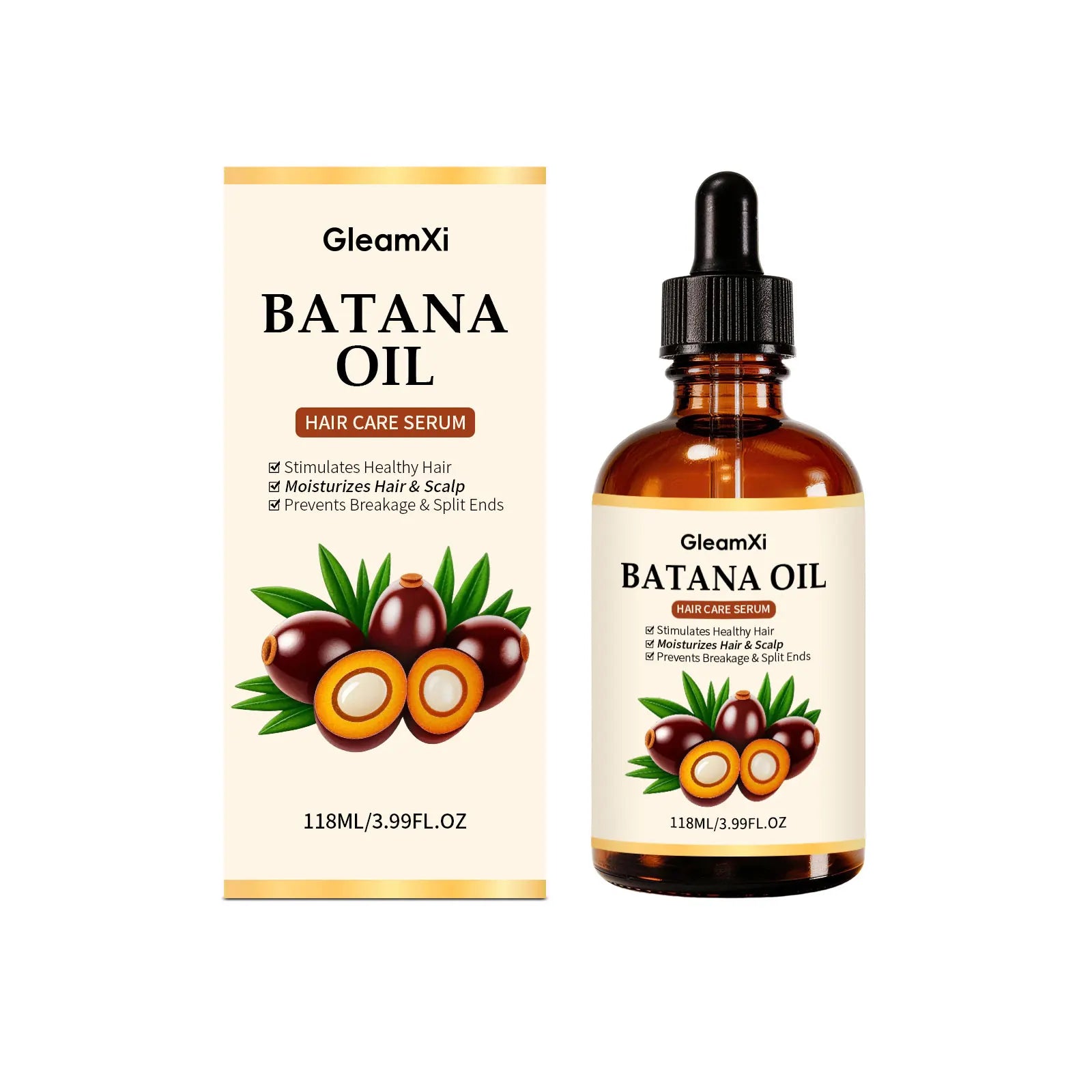 Gleamxi Batana Hair Growth Oil – Repair, Nourish & Reduce Loss Hair Growth Oil Oasis Select 118ml boxed